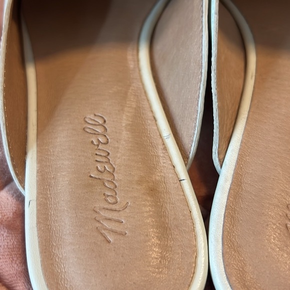 Madewell The Frances Skimmer Mule in Leather Vintage Canvas Cream Size 9 - Picture 8 of 8